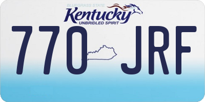 KY license plate 770JRF