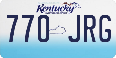 KY license plate 770JRG