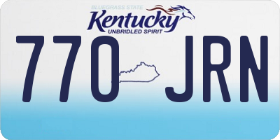 KY license plate 770JRN