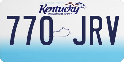 KY license plate 770JRV