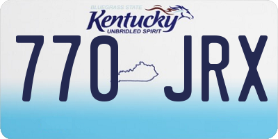 KY license plate 770JRX