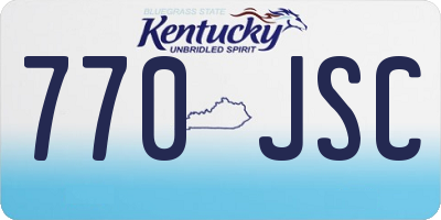 KY license plate 770JSC