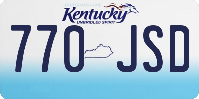 KY license plate 770JSD
