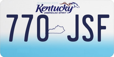 KY license plate 770JSF