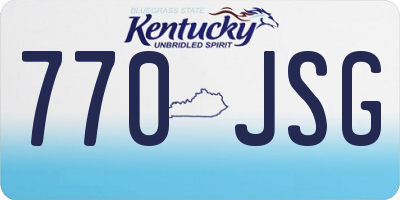 KY license plate 770JSG
