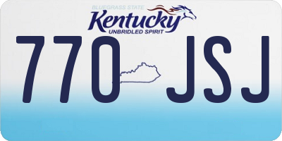 KY license plate 770JSJ