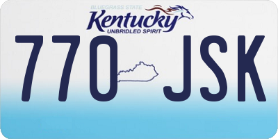 KY license plate 770JSK