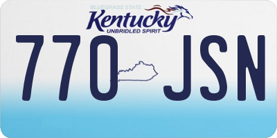 KY license plate 770JSN