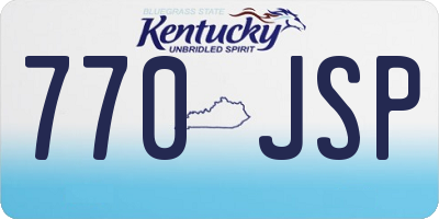 KY license plate 770JSP