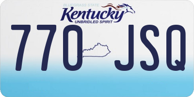 KY license plate 770JSQ