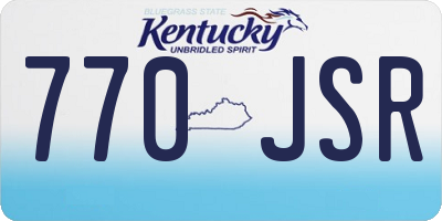 KY license plate 770JSR