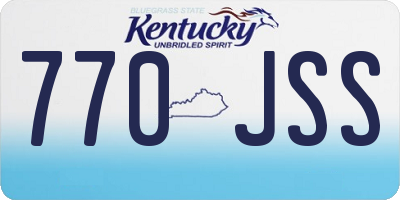 KY license plate 770JSS