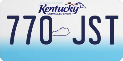 KY license plate 770JST
