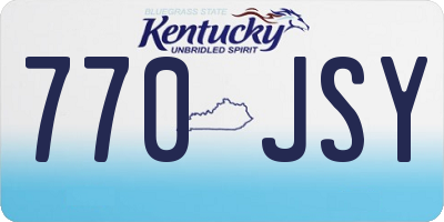KY license plate 770JSY