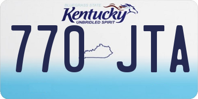 KY license plate 770JTA