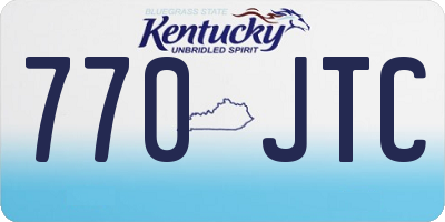 KY license plate 770JTC