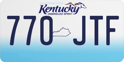 KY license plate 770JTF