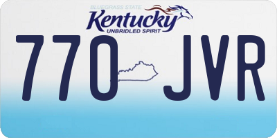 KY license plate 770JVR