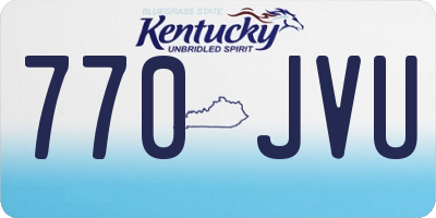 KY license plate 770JVU