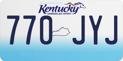 KY license plate 770JYJ
