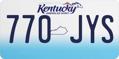 KY license plate 770JYS
