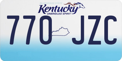 KY license plate 770JZC