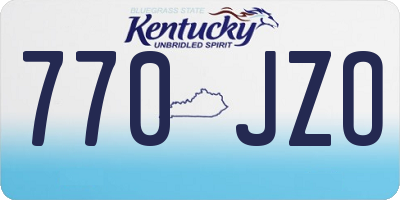 KY license plate 770JZO