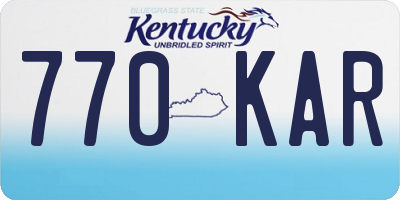 KY license plate 770KAR