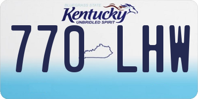 KY license plate 770LHW
