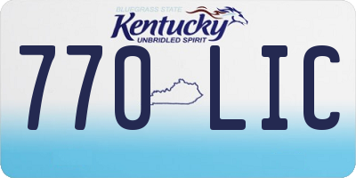 KY license plate 770LIC