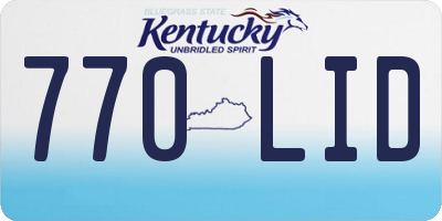 KY license plate 770LID