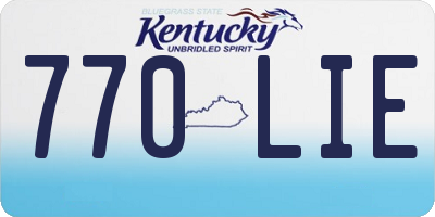KY license plate 770LIE