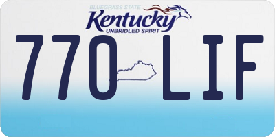 KY license plate 770LIF