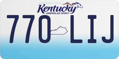 KY license plate 770LIJ