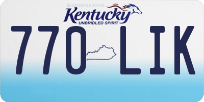 KY license plate 770LIK