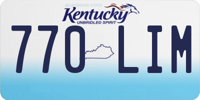 KY license plate 770LIM