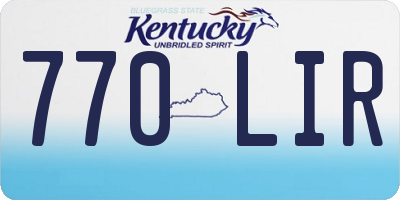 KY license plate 770LIR
