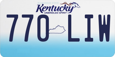 KY license plate 770LIW
