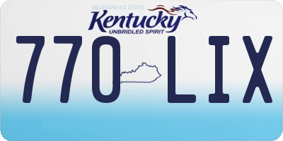 KY license plate 770LIX