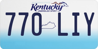 KY license plate 770LIY