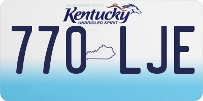 KY license plate 770LJE