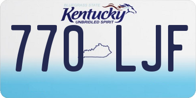 KY license plate 770LJF