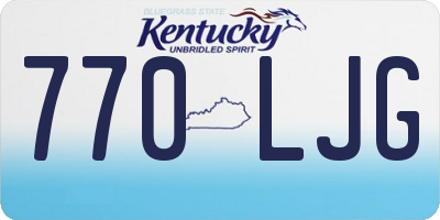 KY license plate 770LJG