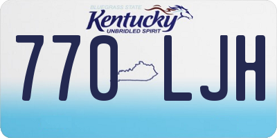 KY license plate 770LJH