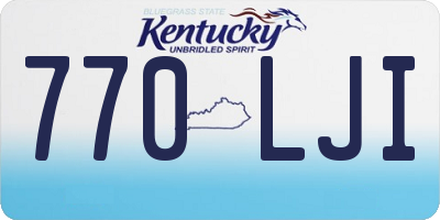 KY license plate 770LJI