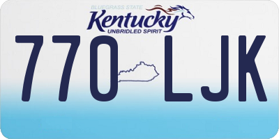 KY license plate 770LJK