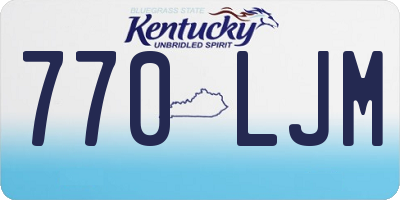 KY license plate 770LJM