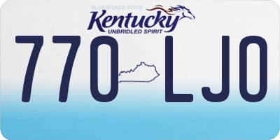 KY license plate 770LJO