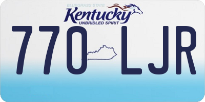 KY license plate 770LJR