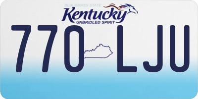 KY license plate 770LJU